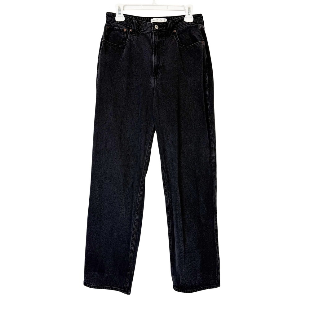 Abercrombie Fitch Curve Love Loose High Rise Jeans Women's 29 8L Long Black
